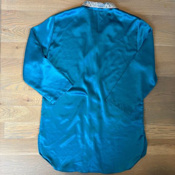 VTG Victoria Secret Gold Label Button Down Nightgown Sleep Shirt Oversized Small - Picture 5 of 6